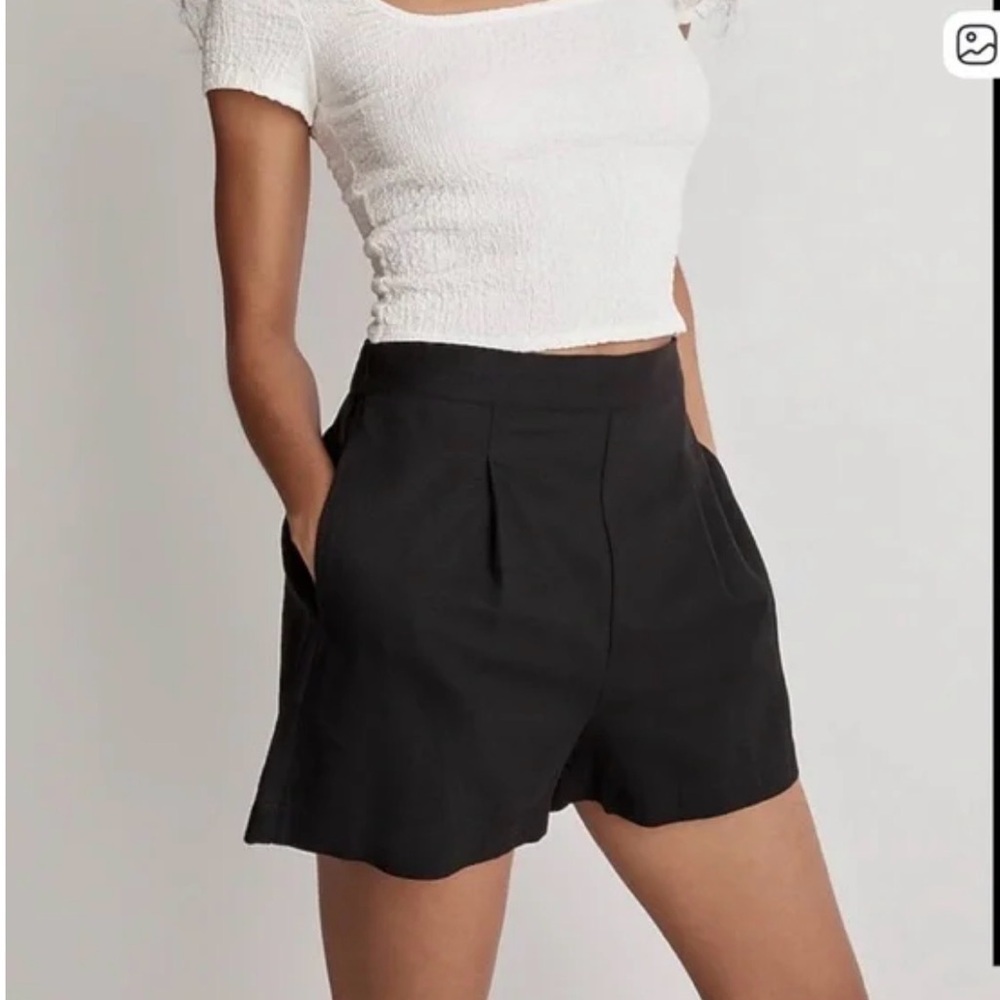 NWT Madewell linen blend pull on shorts in black - size xxs Never